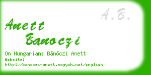 anett banoczi business card